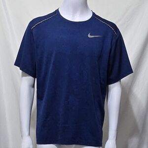 Nike Dri-FIT Miler Short-Sleeve Running Top In Deep Blue